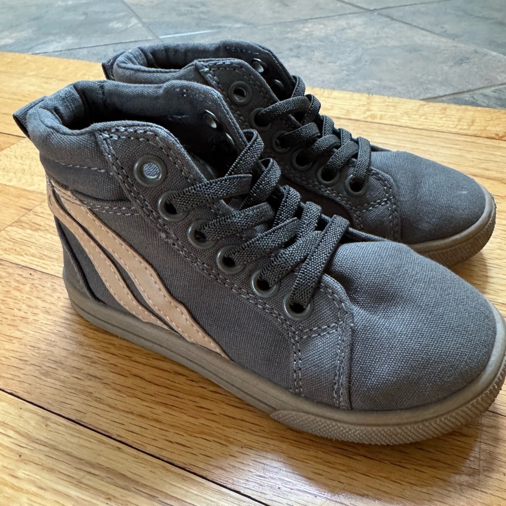 Hurley Olive Green and Tan Toddler High-Top Sneakers size 9